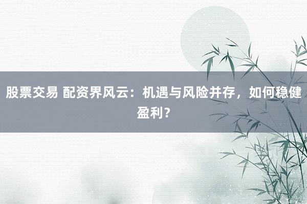 股票交易 配資界風(fēng)云：機(jī)遇與風(fēng)險(xiǎn)并存，如何穩(wěn)健盈利？