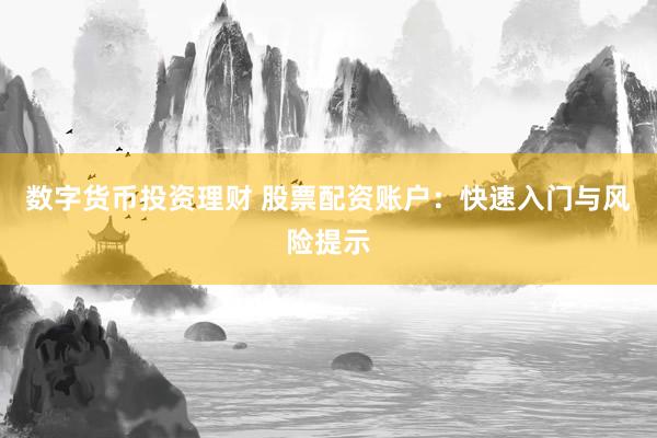 數(shù)字貨幣投資理財 股票配資賬戶：快速入門與風險提示