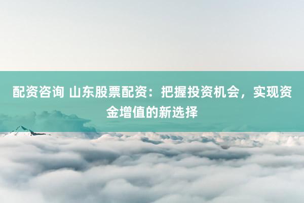 配資咨詢 山東股票配資：把握投資機(jī)會(huì)，實(shí)現(xiàn)資金增值的新選擇